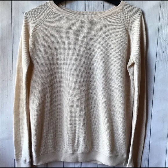 Theory Tops - Theory Beige Cotton Waffle Knit Light Sweater